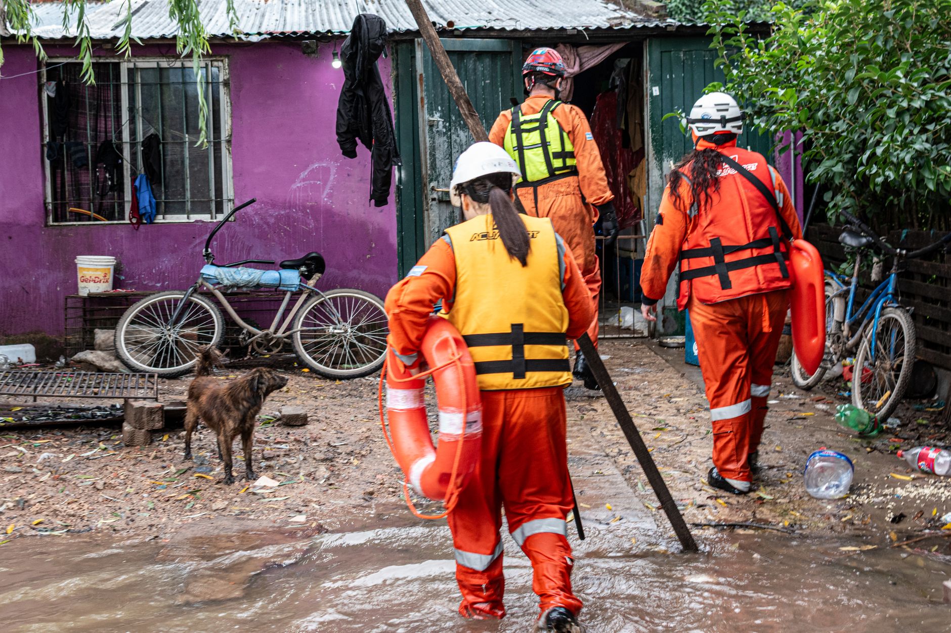 flood storm damage road rescue